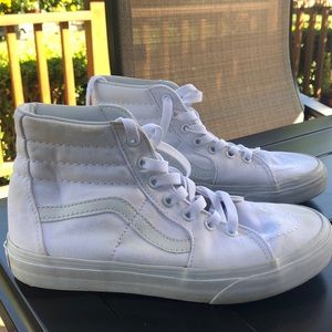 White Sk8-Hi Vans